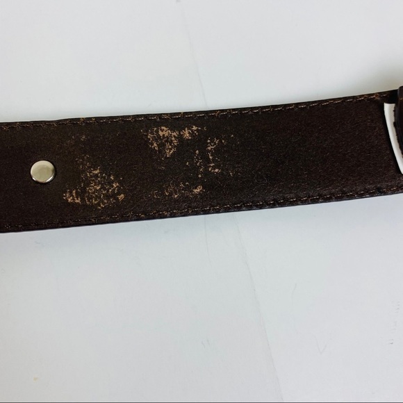 Fossil Brown Leather Belt w/Silver Details Size M - Picture 10 of 12